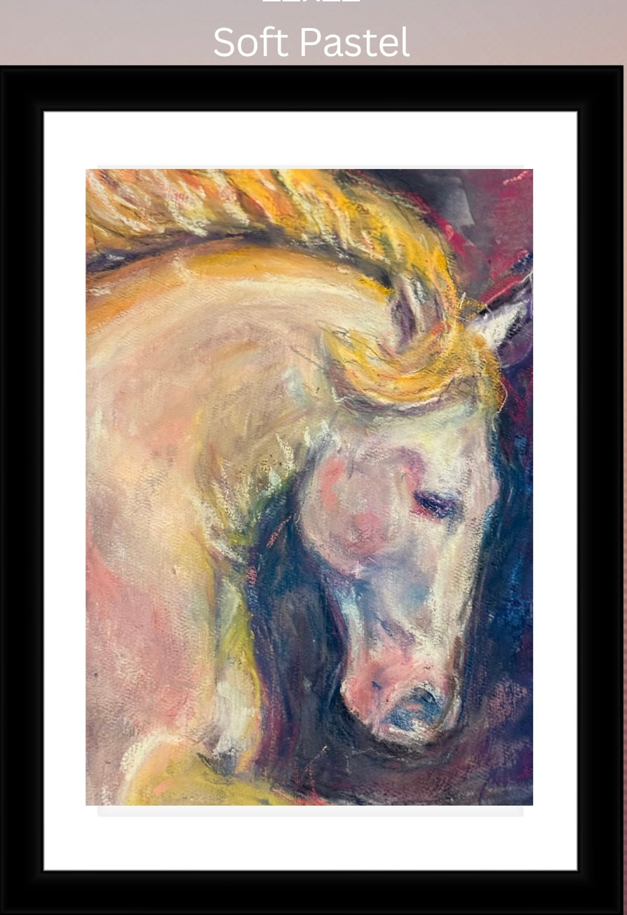 Ember - soft pastel matted & framed