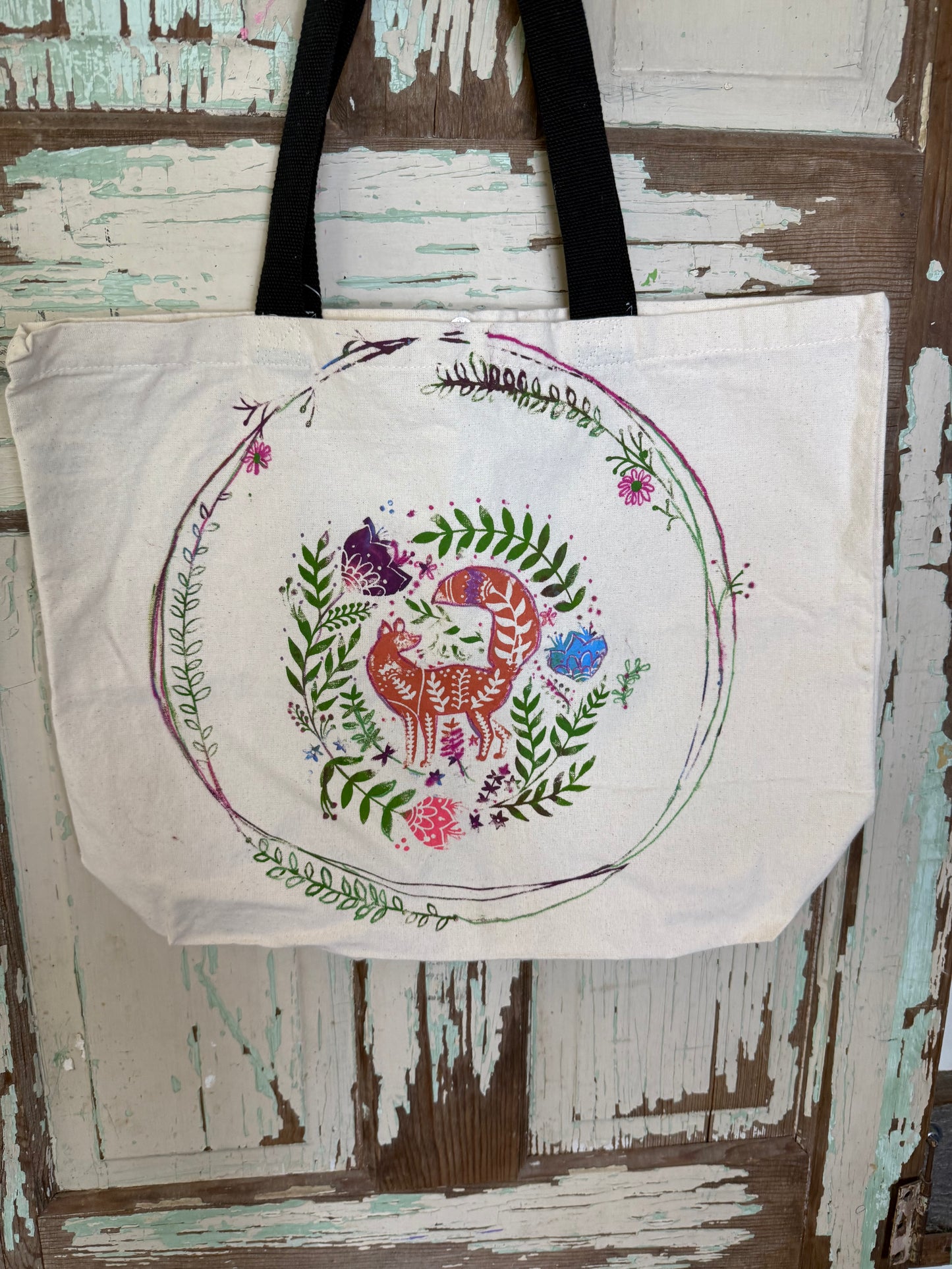 Funky Fox Canvas Tote Bag