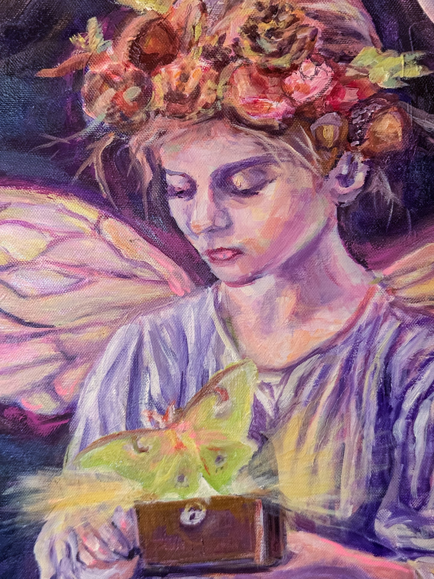 Luna Faerie- 18x24 - gallery wrapped in floater frame