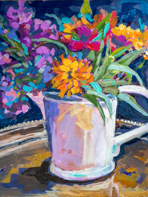 Print w/ mat - Pitcher of Posies