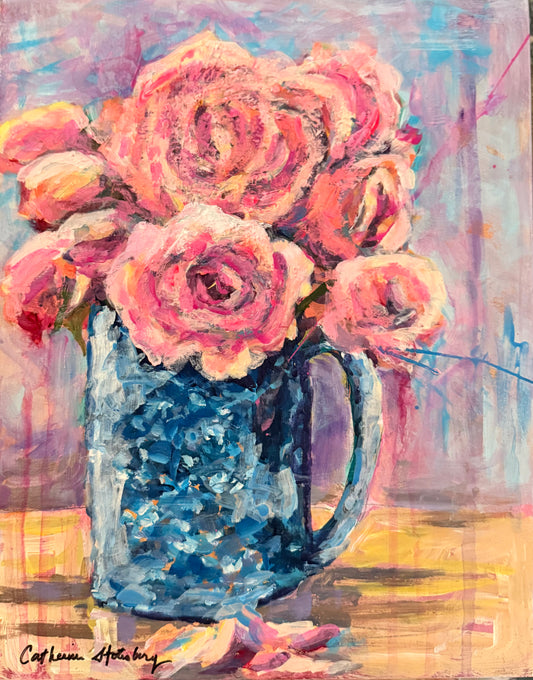 Graniteware Vase Floral