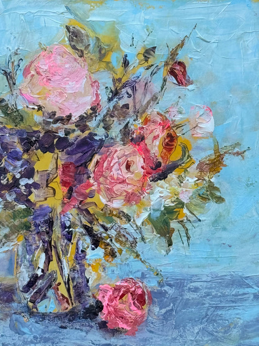 Morning Blooms - hand painted prints -matted