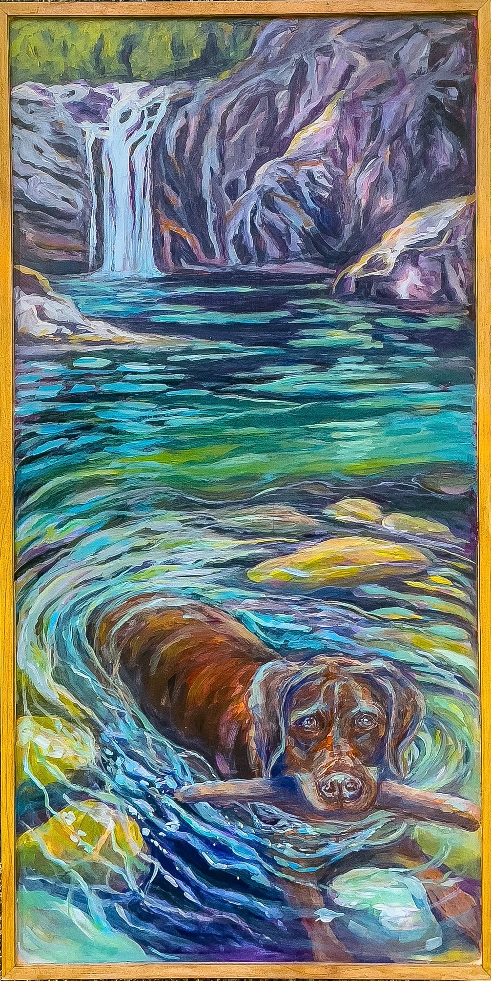 Go Fetch! 24 x 48 acylic on wood panel